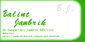 balint jambrik business card